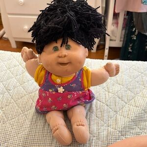 Colorful Kids Doll with Black Hair